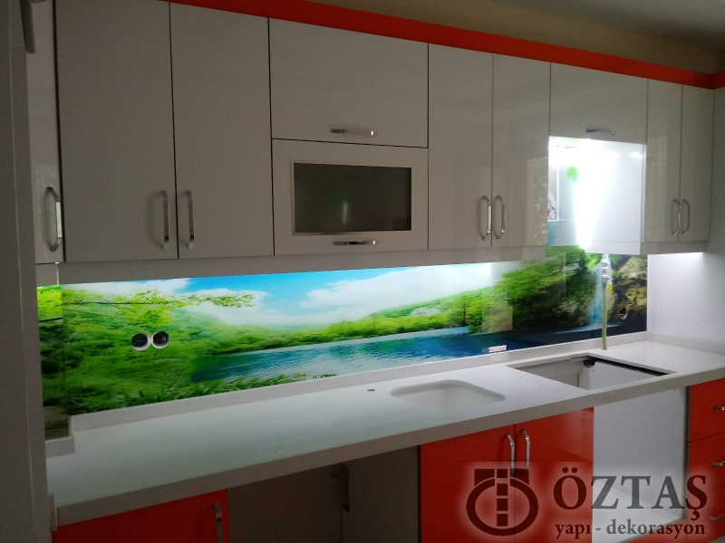 En iyi Mutfak tezgah arasý cam panel görüntüleri 2020